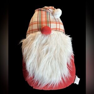Plaid Gnome Plush With Orange And White Colors